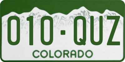 CO license plate 010QUZ