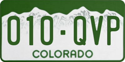 CO license plate 010QVP