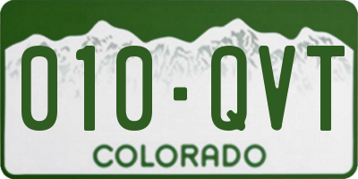 CO license plate 010QVT