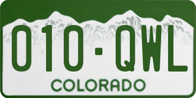 CO license plate 010QWL