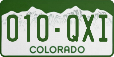 CO license plate 010QXI