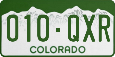CO license plate 010QXR