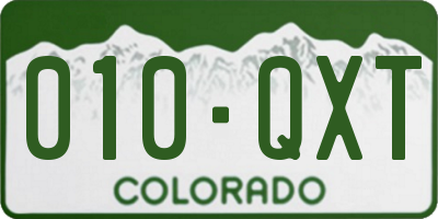 CO license plate 010QXT