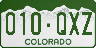 CO license plate 010QXZ