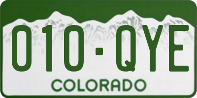 CO license plate 010QYE