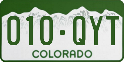 CO license plate 010QYT