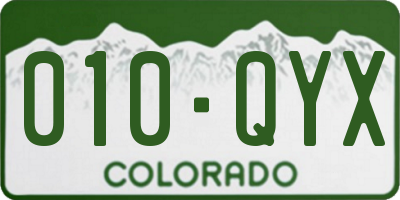 CO license plate 010QYX