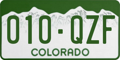 CO license plate 010QZF