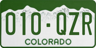 CO license plate 010QZR