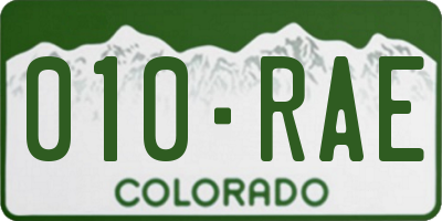 CO license plate 010RAE