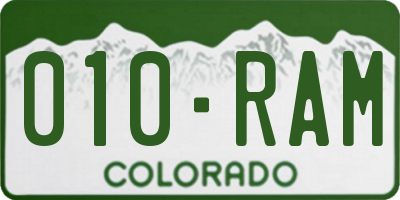CO license plate 010RAM
