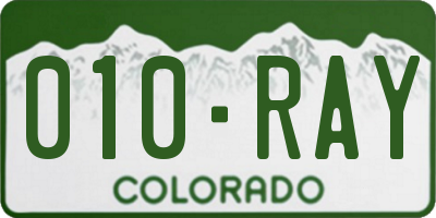 CO license plate 010RAY