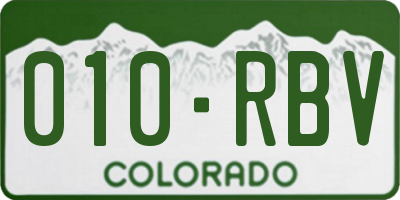 CO license plate 010RBV