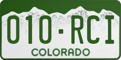 CO license plate 010RCI