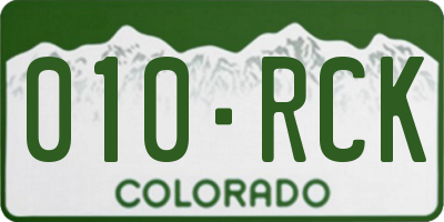 CO license plate 010RCK