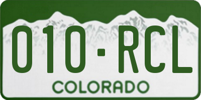 CO license plate 010RCL