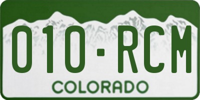 CO license plate 010RCM