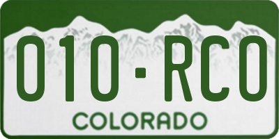 CO license plate 010RCO
