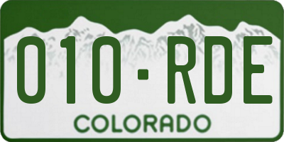CO license plate 010RDE