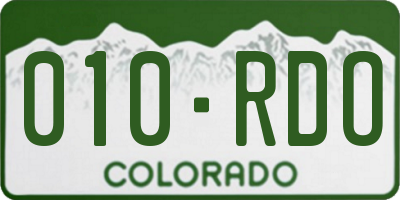 CO license plate 010RDO