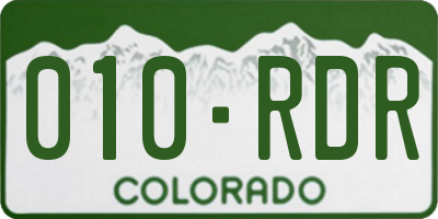CO license plate 010RDR