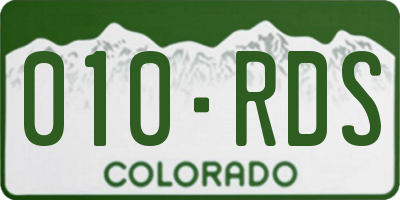 CO license plate 010RDS