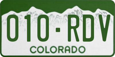 CO license plate 010RDV