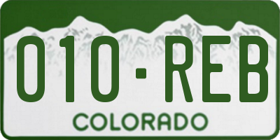 CO license plate 010REB