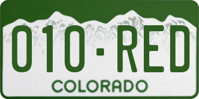 CO license plate 010RED