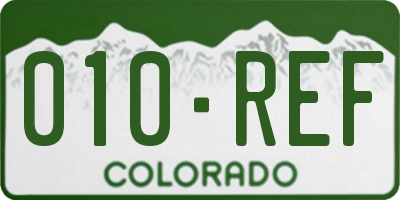 CO license plate 010REF