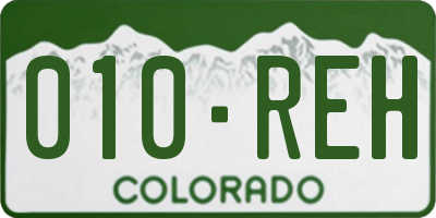 CO license plate 010REH