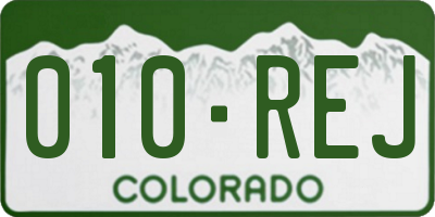 CO license plate 010REJ