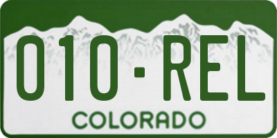 CO license plate 010REL