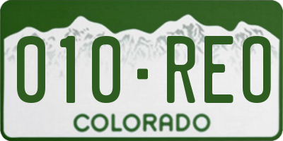 CO license plate 010REO