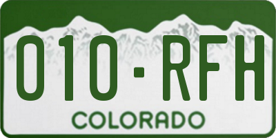 CO license plate 010RFH