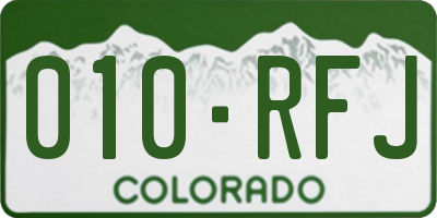 CO license plate 010RFJ