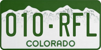 CO license plate 010RFL