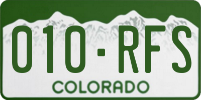 CO license plate 010RFS