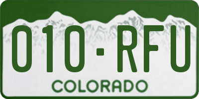 CO license plate 010RFU