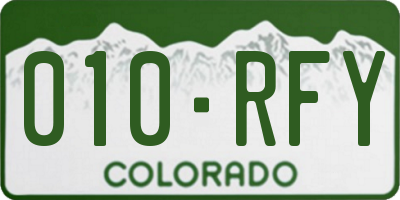 CO license plate 010RFY