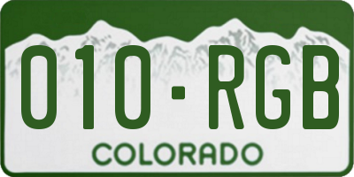 CO license plate 010RGB