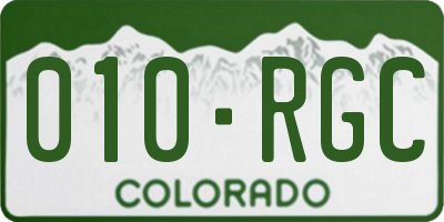 CO license plate 010RGC