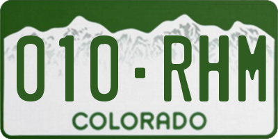 CO license plate 010RHM