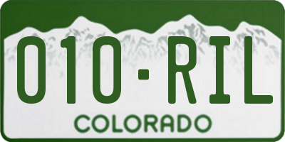 CO license plate 010RIL