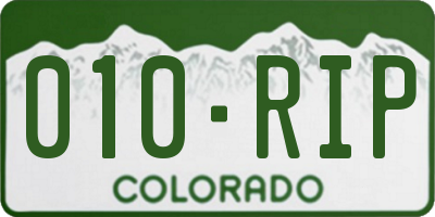 CO license plate 010RIP