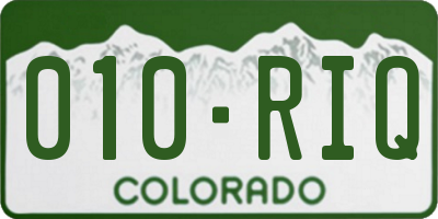 CO license plate 010RIQ