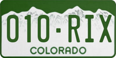 CO license plate 010RIX