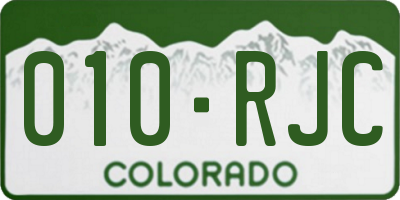 CO license plate 010RJC
