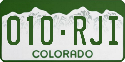 CO license plate 010RJI