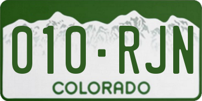CO license plate 010RJN